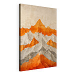 Tableaux Peinture de montagnes en orange et blanc
