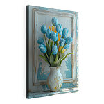 Tableaux Vase de fleurs bleues