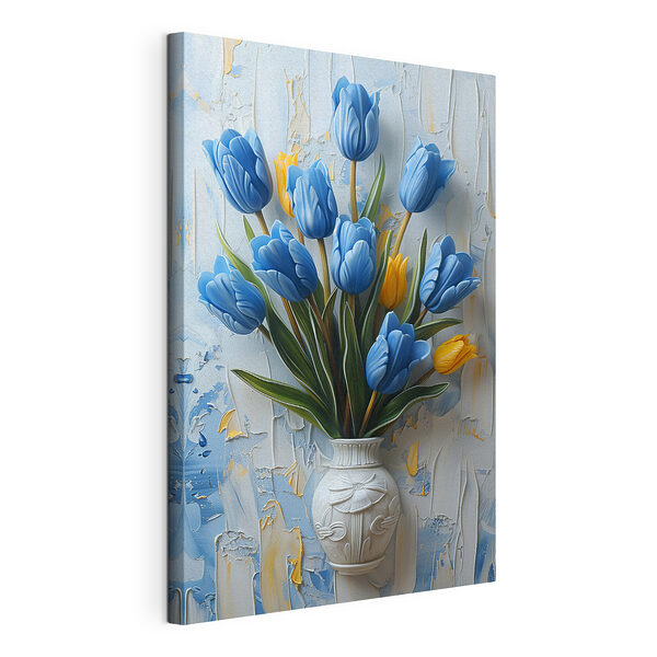 Tableaux Vase de tulipes bleues