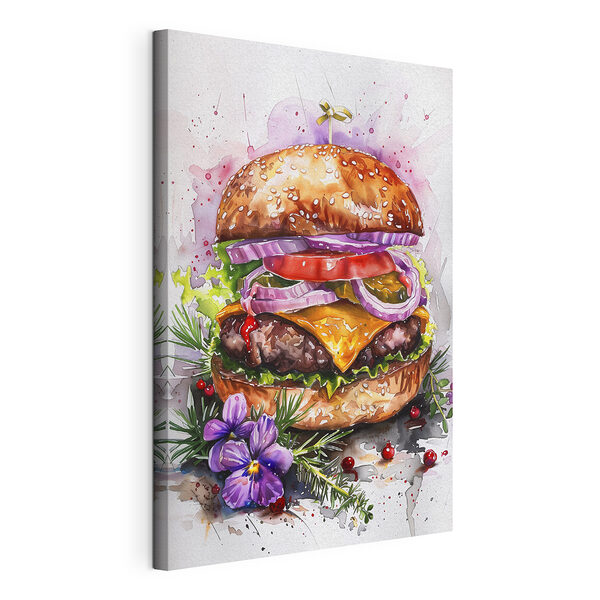 Aquarelle d'un hamburger Tableaux Aquarelle d'un hamburger