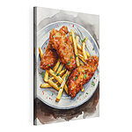 Tableaux Assiette d'ailes de poulet et de frites