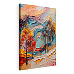 Tableaux Peinture d'arbres et de vagues colorées