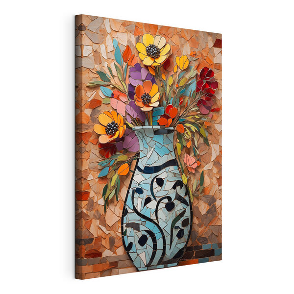 Mosaïque de fleurs dans un vase Tableaux Mosaïque de fleurs dans un vase