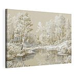 Tableaux Rivière avec arbres et neige