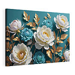 Tableaux Groupe de fleurs blanches et bleues