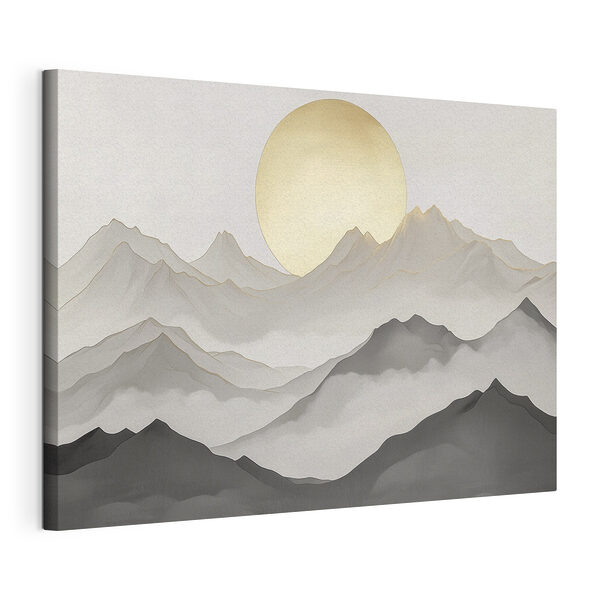 Peinture de montagnes et de soleil Tableaux Peinture de montagnes et de soleil