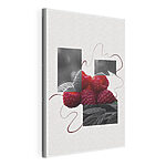 Tableaux Groupe de framboises avec feuilles