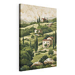 Tableaux Peinture d'un paysage avec des maisons et des arbres