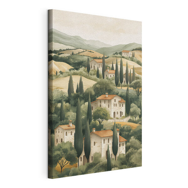 Tableaux Paysage avec maisons et arbres