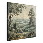 Tableaux Peinture d'un paysage avec des arbres et des collines