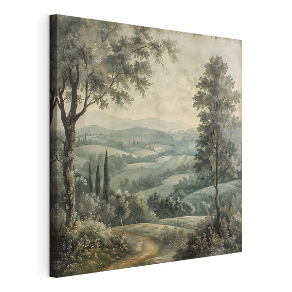 Peinture d'un paysage avec des arbres et des collines Tableaux Peinture d'un paysage avec des arbres et des collines