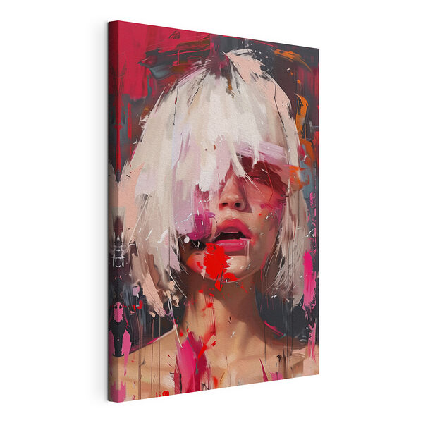 Femme aux cheveux blancs et à la peinture rose Tableaux Femme aux cheveux blancs et à la peinture rose