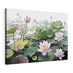 Tableaux Groupe de fleurs roses et de feuilles vertes