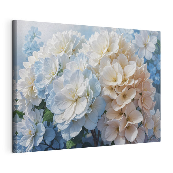 Groupe de fleurs blanches et bleues Tableaux Groupe de fleurs blanches et bleues