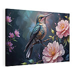 Tableaux Oiseau assis sur une branche avec des fleurs