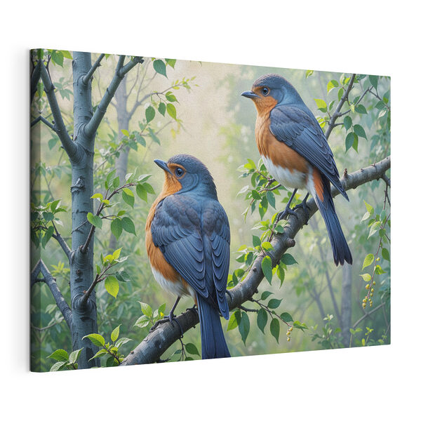 Deux oiseaux sur une branche d'arbre Tableaux Deux oiseaux sur une branche d'arbre