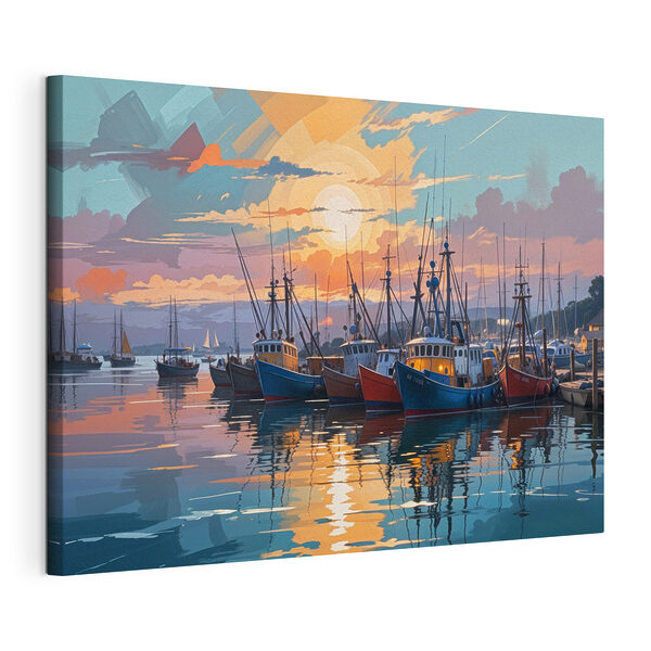 Tableaux Groupe de bateaux sur l'eau