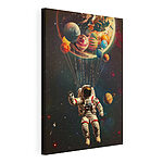 Tableaux Un astronaute flottant dans l'espace avec des ballons