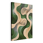 Tableaux Motif ondulé vert et blanc