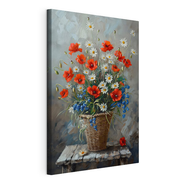 Tableaux Peinture de fleurs dans un panier