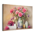 Tableaux Vase avec des fleurs sur une étagère