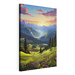 Tableaux Paysage de montagnes et d'arbres