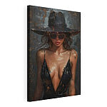 Tableaux Femme portant un chapeau et des lunettes de soleil