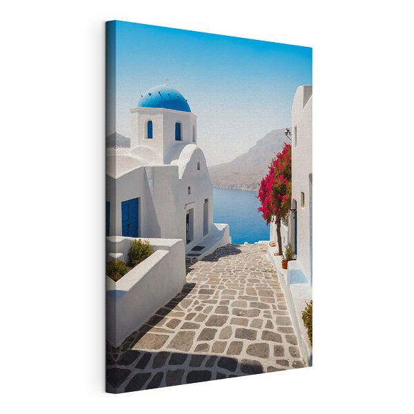 Canvas prints White buildings with a blue dome and a blue roof Tableaux Canvas prints White buildings with a blue dome and a blue roof