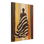 Tableaux Femme enveloppée dans une couverture rayée