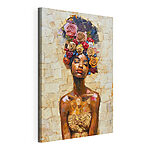 Tableaux Peinture d'une femme avec des fleurs sur la tête