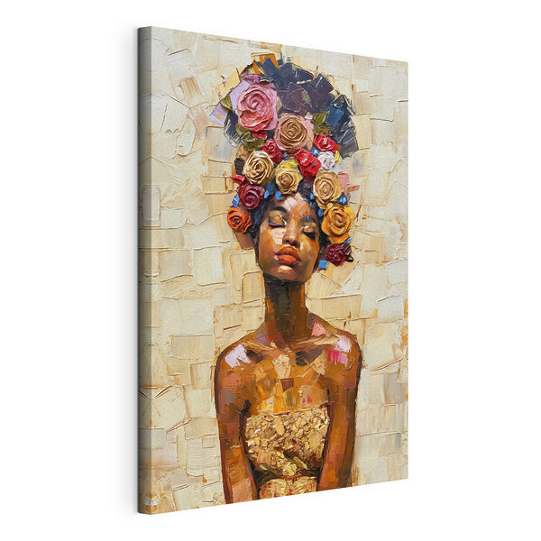 Peinture d'une femme avec des fleurs sur la tête Tableaux Peinture d'une femme avec des fleurs sur la tête