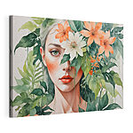 Tableaux Femme avec des fleurs autour du visage