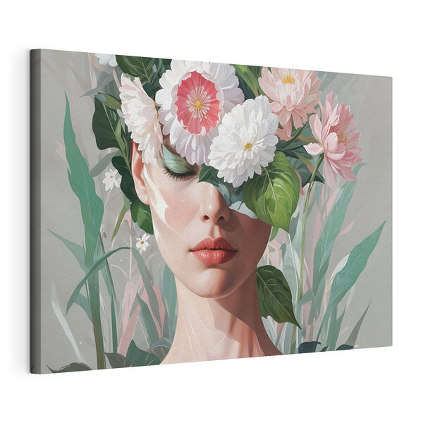 Femme avec des fleurs sur la tête Tableaux Femme avec des fleurs sur la tête