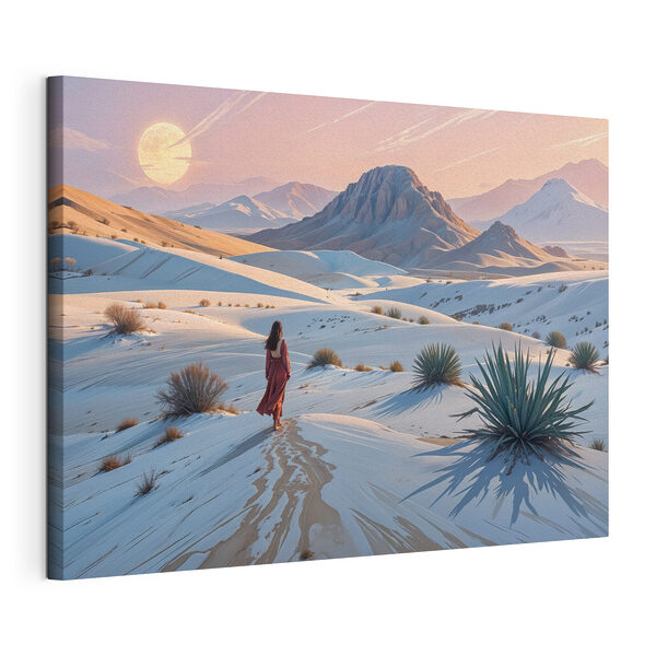 Femme marchant dans la neige Tableaux Femme marchant dans la neige
