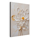 Tableaux Fleur blanche avec centre jaune