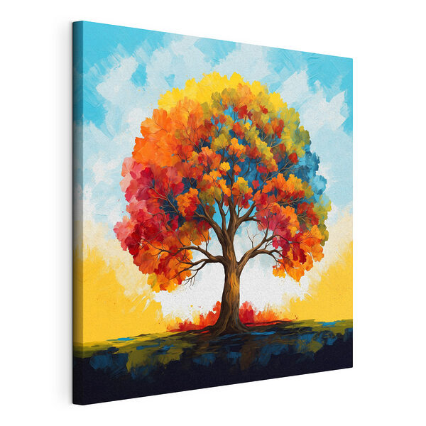 Tableaux Peinture d'un arbre aux feuilles colorées
