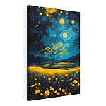 Tableaux Peinture d'un arbre dans un champ de fleurs