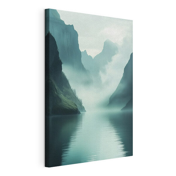 Tableaux Plan d'eau avec montagnes et brouillard