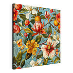 Tableaux Motif floral avec des oranges et des fleurs