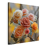 Tableaux Roses d'automne en broderie délicate