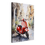 Tableaux Scooter rouge dans une rue