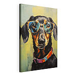 Tableaux Peinture d'un chien portant des lunettes