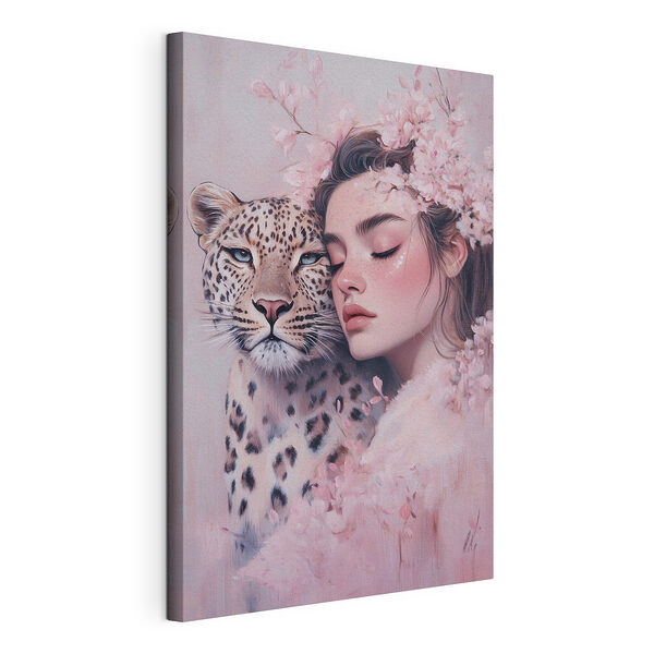 Tableaux Femme avec un guépard