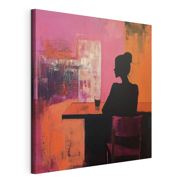 Peinture d'une femme assise à une table Tableaux Peinture d'une femme assise à une table