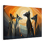 Tableaux Groupe de chiens se regardant les uns les autres