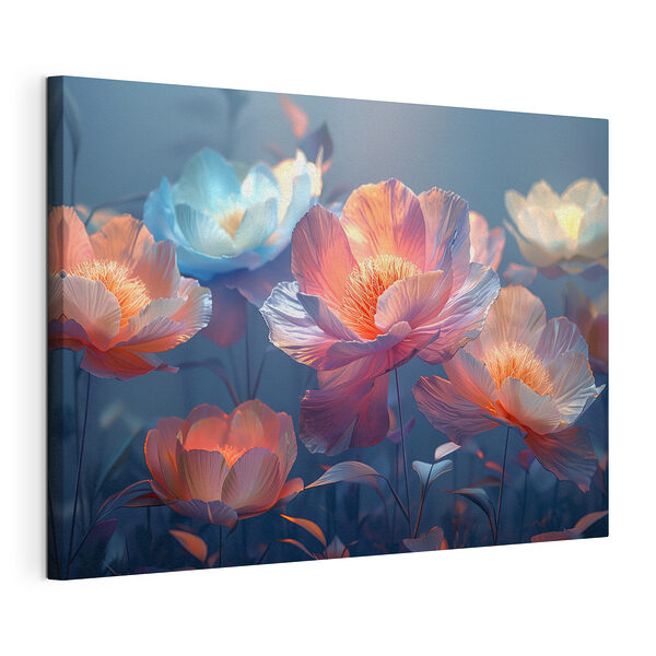 Tableaux Groupe de fleurs avec feuilles