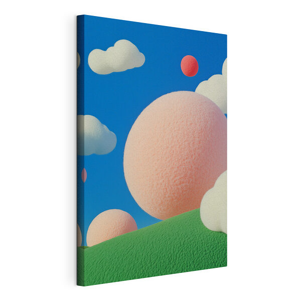 Tableaux Boules roses et blanches dans le ciel