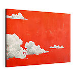 Tableaux Nuages blancs sur fond rouge