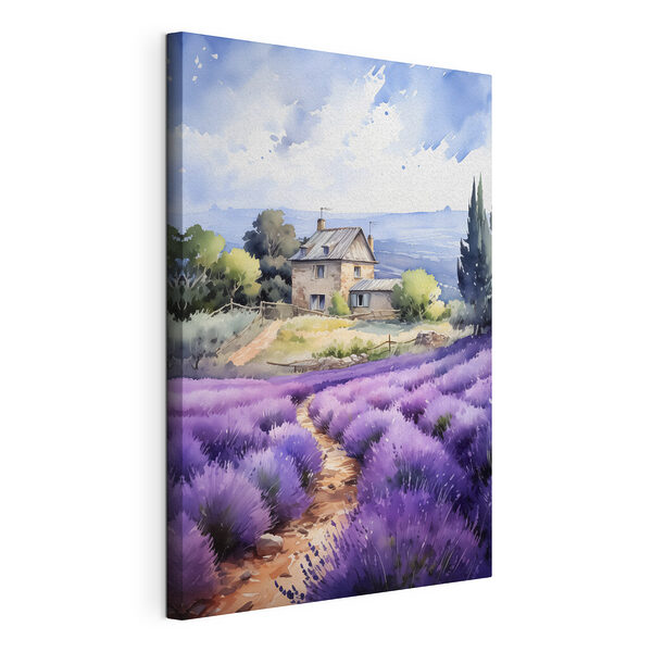 Tableaux Maison dans un champ de lavande