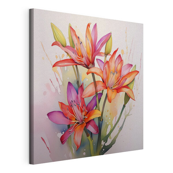 Tableaux Peinture de fleurs sur fond blanc